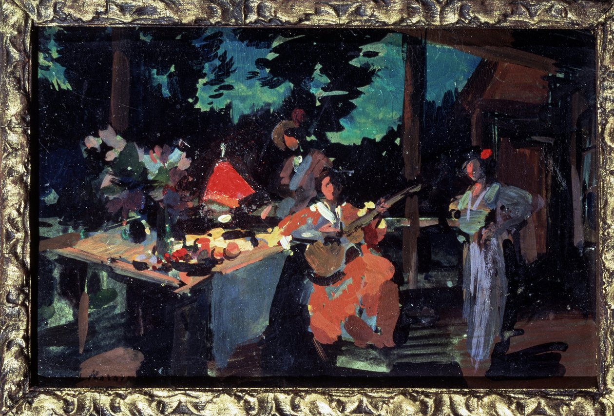 Terrazza, sera nella casa di campagna da Konstantin Alekseevich Korovin