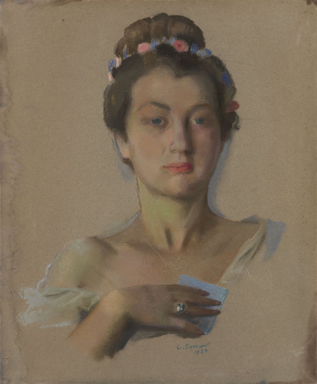 Ritratto di Alexandra Levchenko, 1934 da Konstantin Andreevic Somov