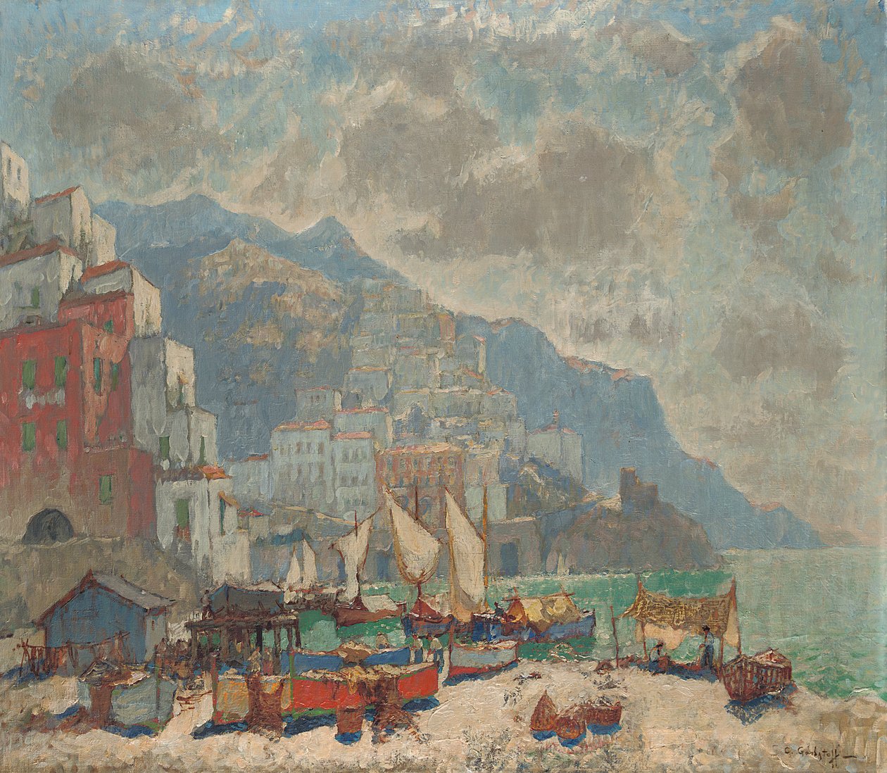 Vista di Amalfi alla luce del mattino da Konstantin Ivanovich Gorbatov