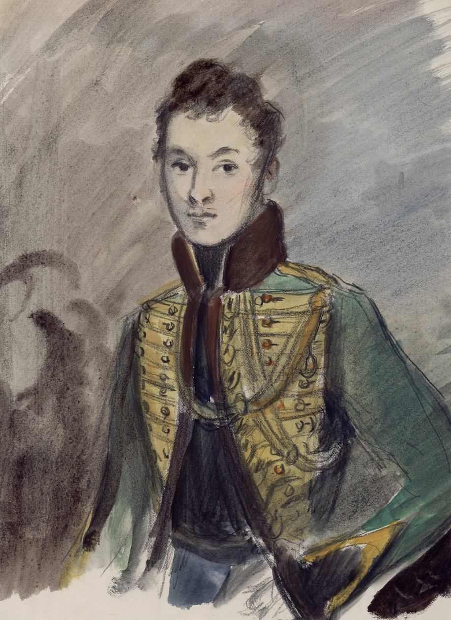 Nikolai Rostov. Illustrazione per il romanzo Guerra e Pace di Lev Tolstoj da Konstantin Ivanovich Rudakov