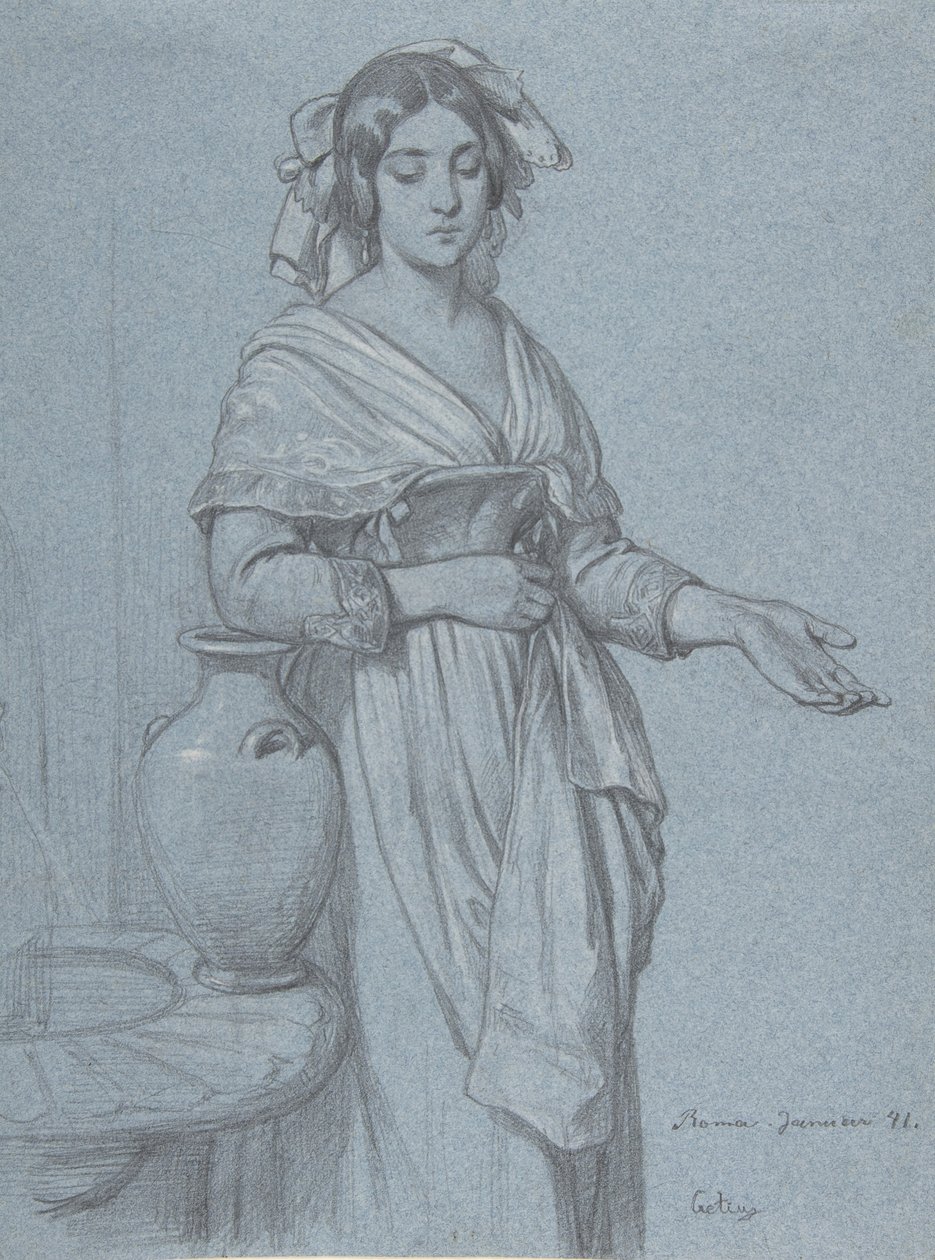Studio di una donna romana, 1841 da Konstantin Johannes Franz Cretius