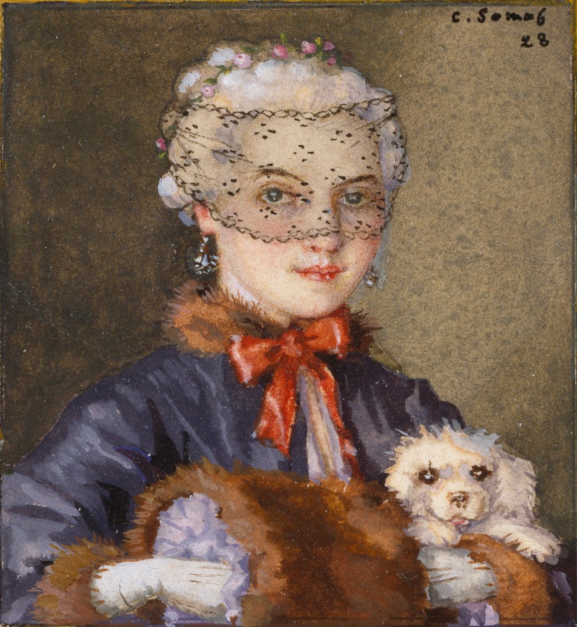 Signora con un cane da Konstantin Somov