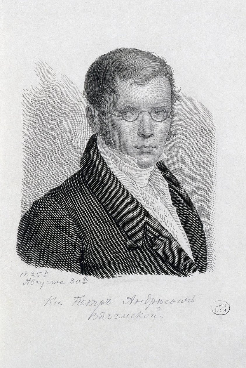 Ritratto del poeta principe Pëtr Andreevič Vjazemskij 1792-1878 da Konstantin Yakovlevich Afanasyev