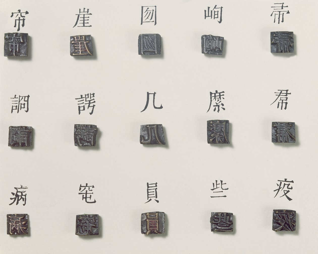 Blocchi di stampa del carattere Kyemi, c.1403 da Korean School
