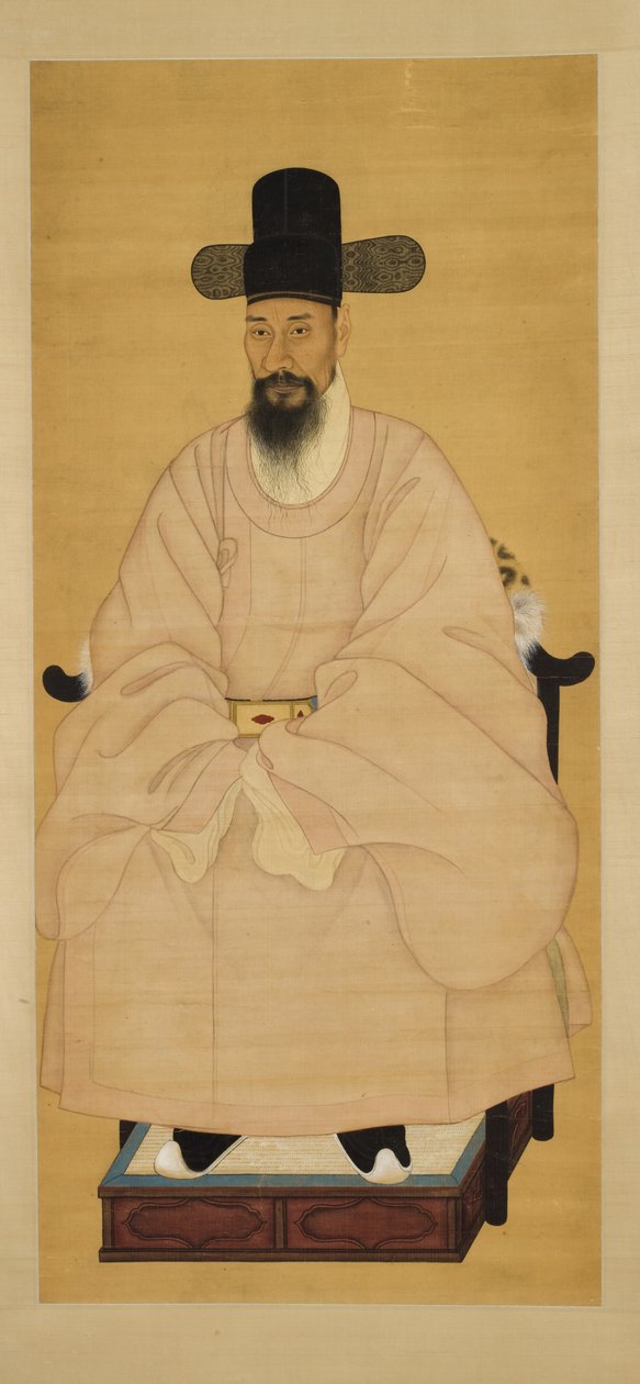 Ritratto di un funzionario-sapiente in una veste rosa, XIX secolo da Korean School
