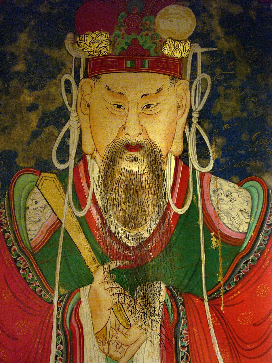 Dettaglio, ritratto del decimo re (Yeonsangun) da Korean School