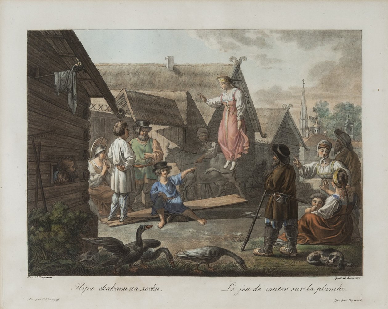 Gioco del salto su una tavola, ca 1812 da Korneev