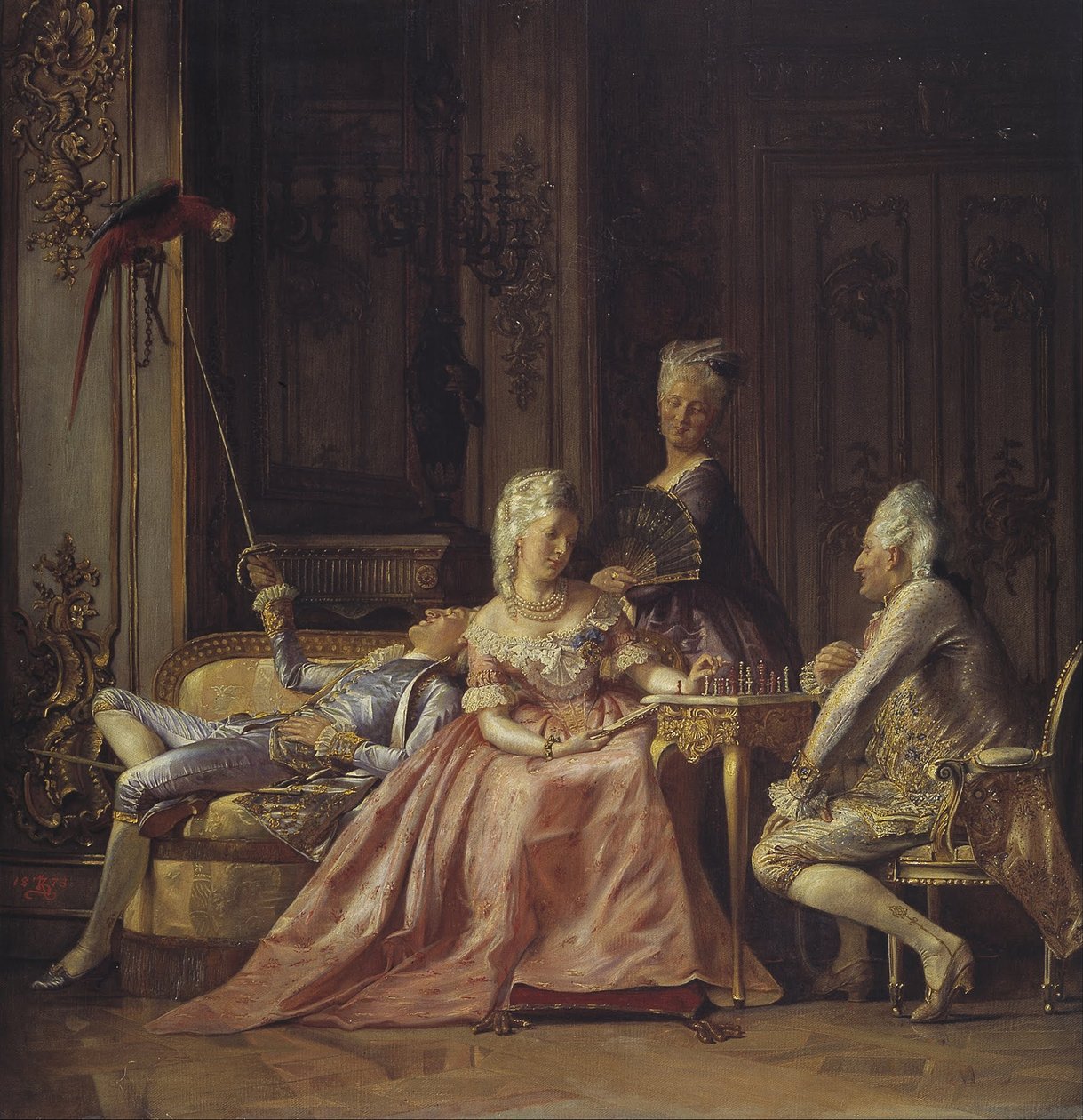 Scena dalla corte di Cristiano VII di Danimarca da Kristian Zahrtmann