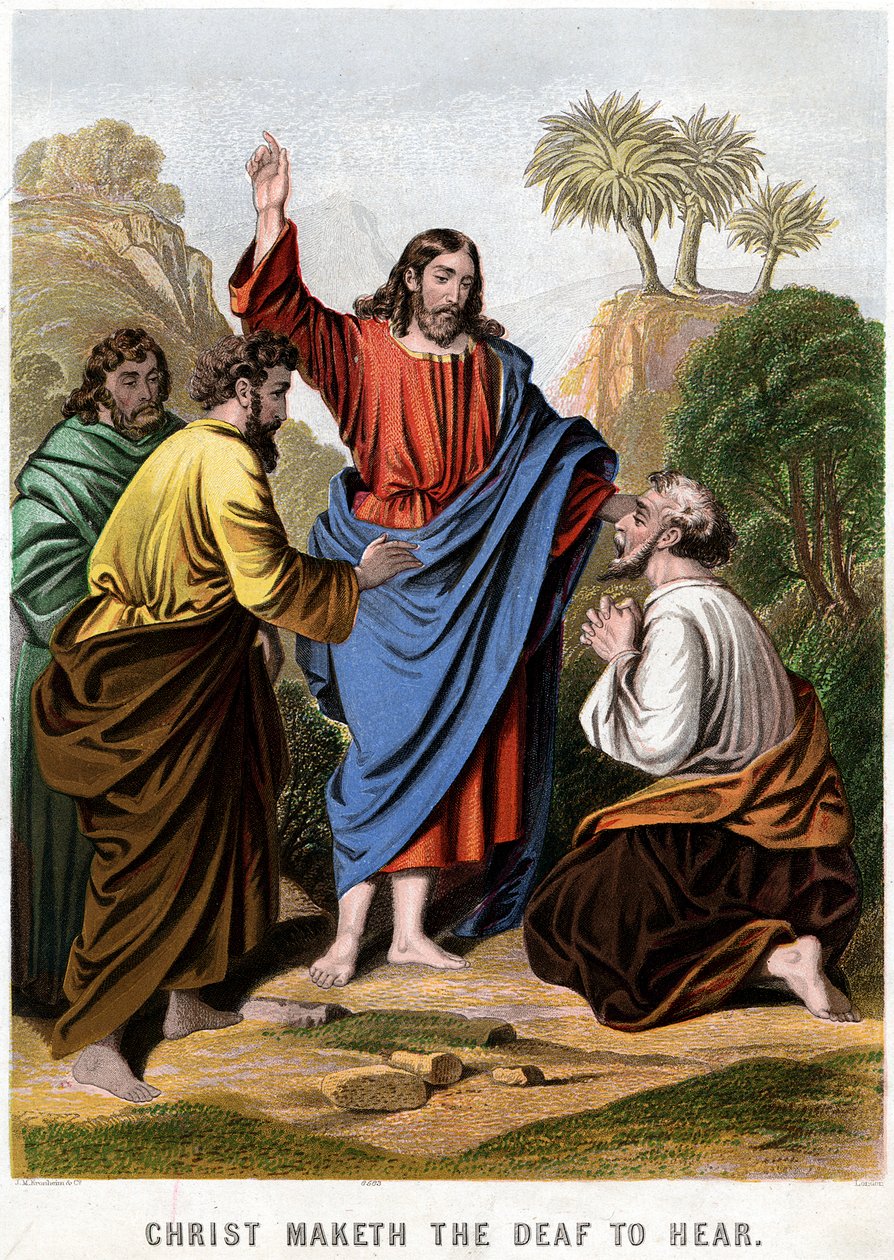 Cristo fa udire i sordi, 1860 da Kronheim and Co