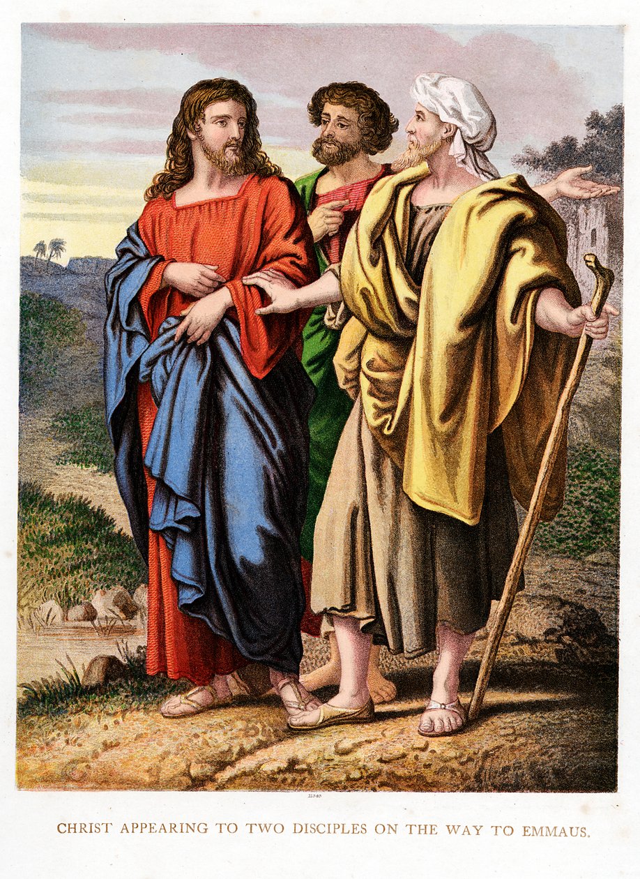 Cristo appare ai due discepoli sulla strada per Emmaus, c1860 da Kronheim and Co