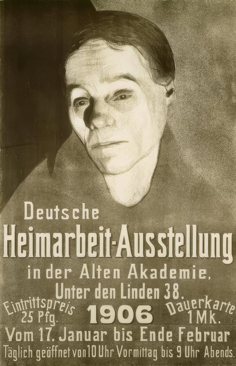 Mostra del lavoro a domicilio tedesco nella vecchia accademia, Unte da Käthe Kollwitz