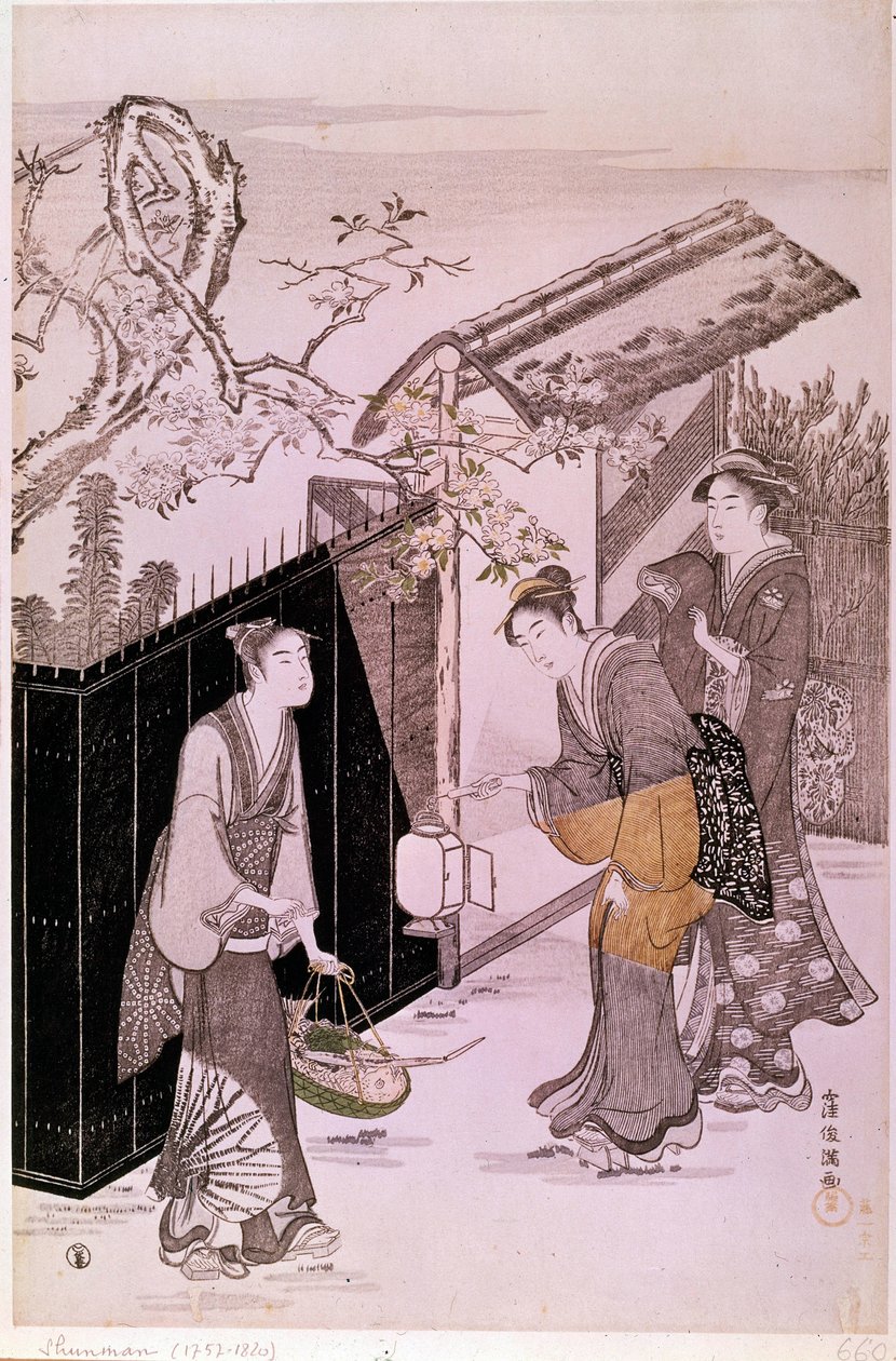 Ritorno dalla serata poetica in primavera (stampa giapponese) di Shunman Kubo (1757-1820). Parigi, Museo Guimet, Museo Nazionale delle Arti Asiatiche da Kubo Shumman