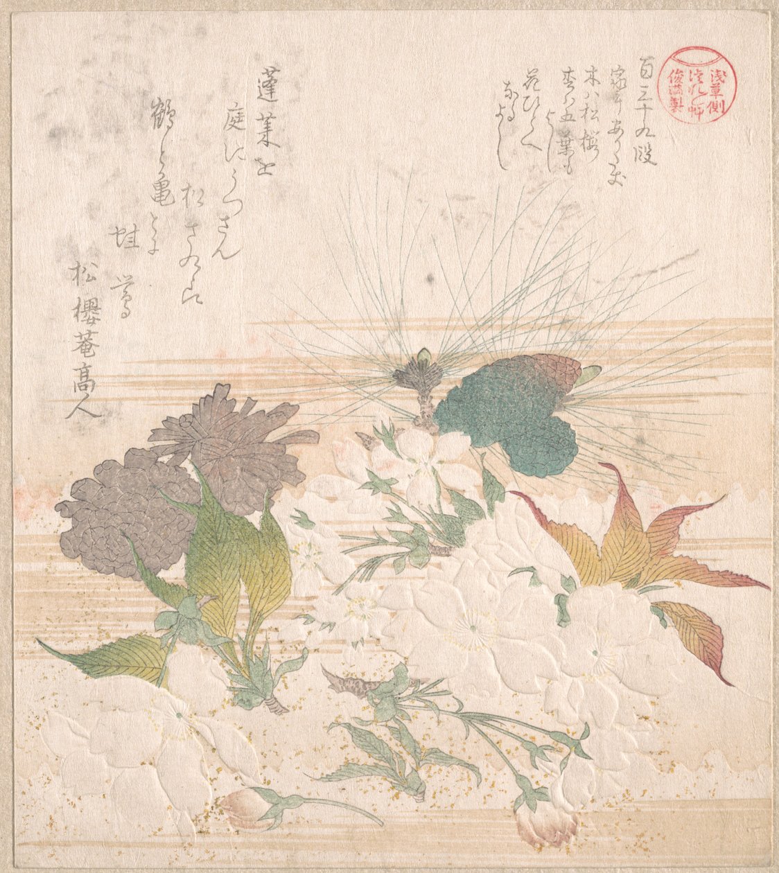 Fiori di ciliegio e pigne da Kubo Shunman