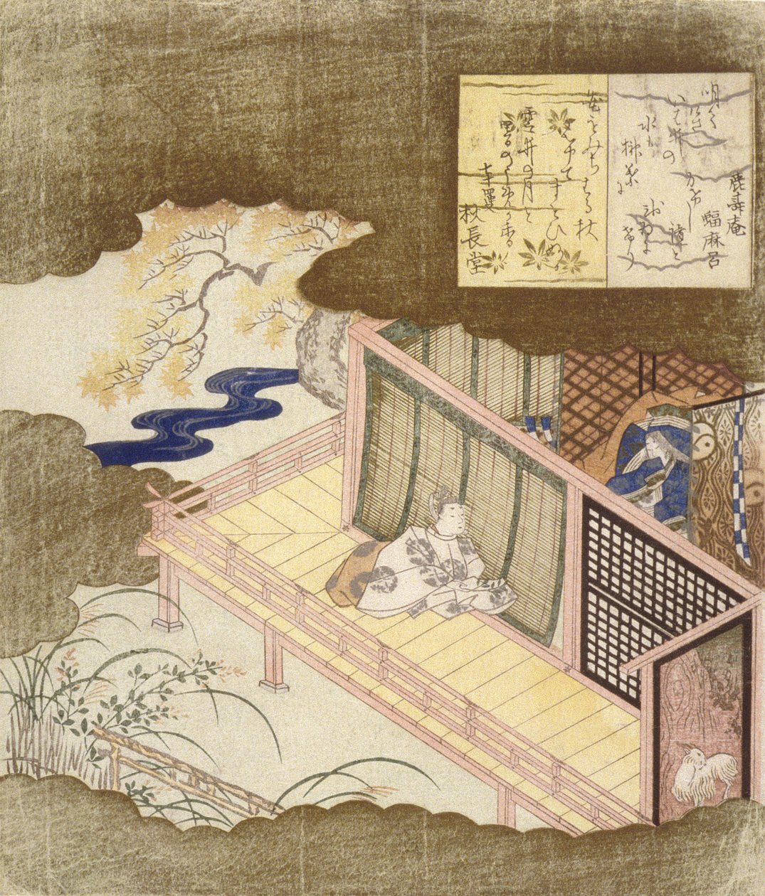 Amanti di corte che si scambiano poesie da Kubo Shunman