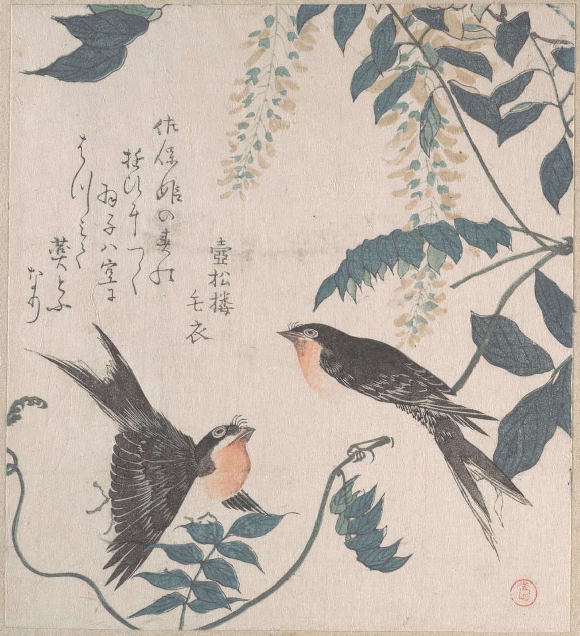 Rondini e glicini da Kubo Shunman