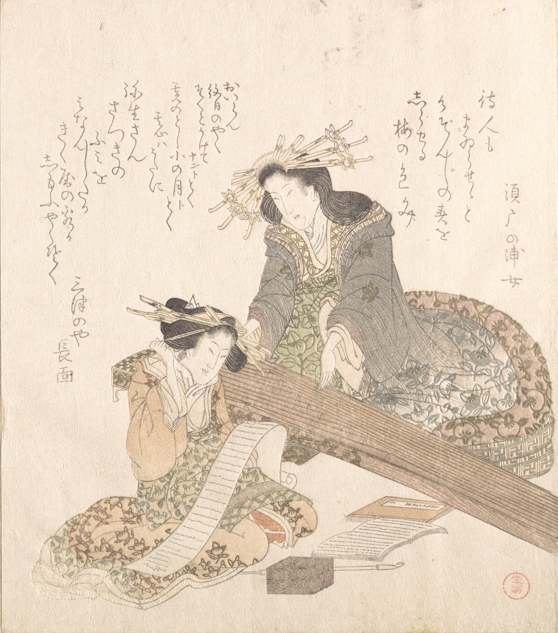 Due cortigiane..., fine XVIII-inizio XIX secolo da Kubo Shunman