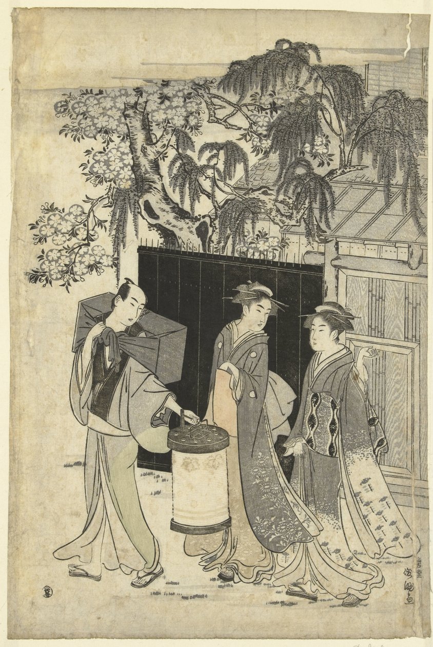 La casa del poeta kyoka di notte da Kubota Shunman