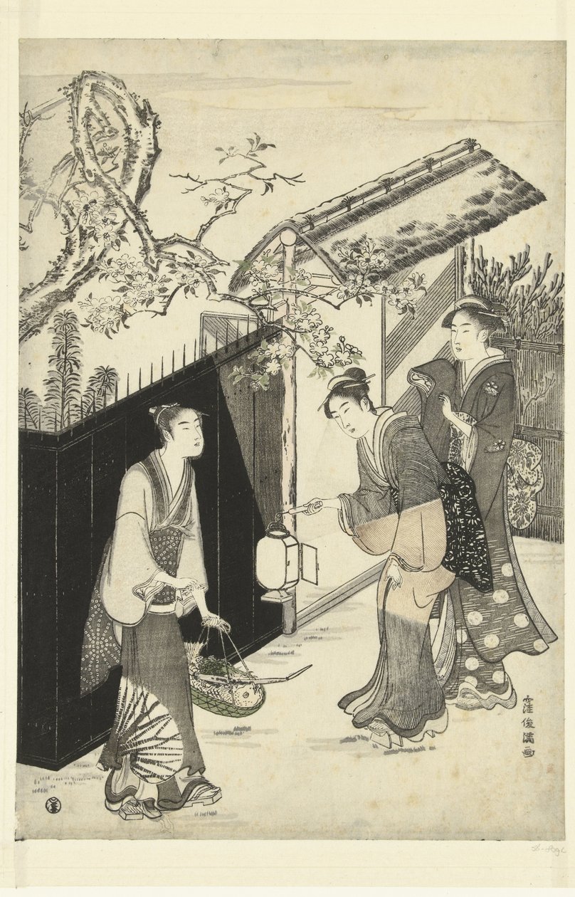 La casa del poeta kyoka di notte da Kubota Shunman