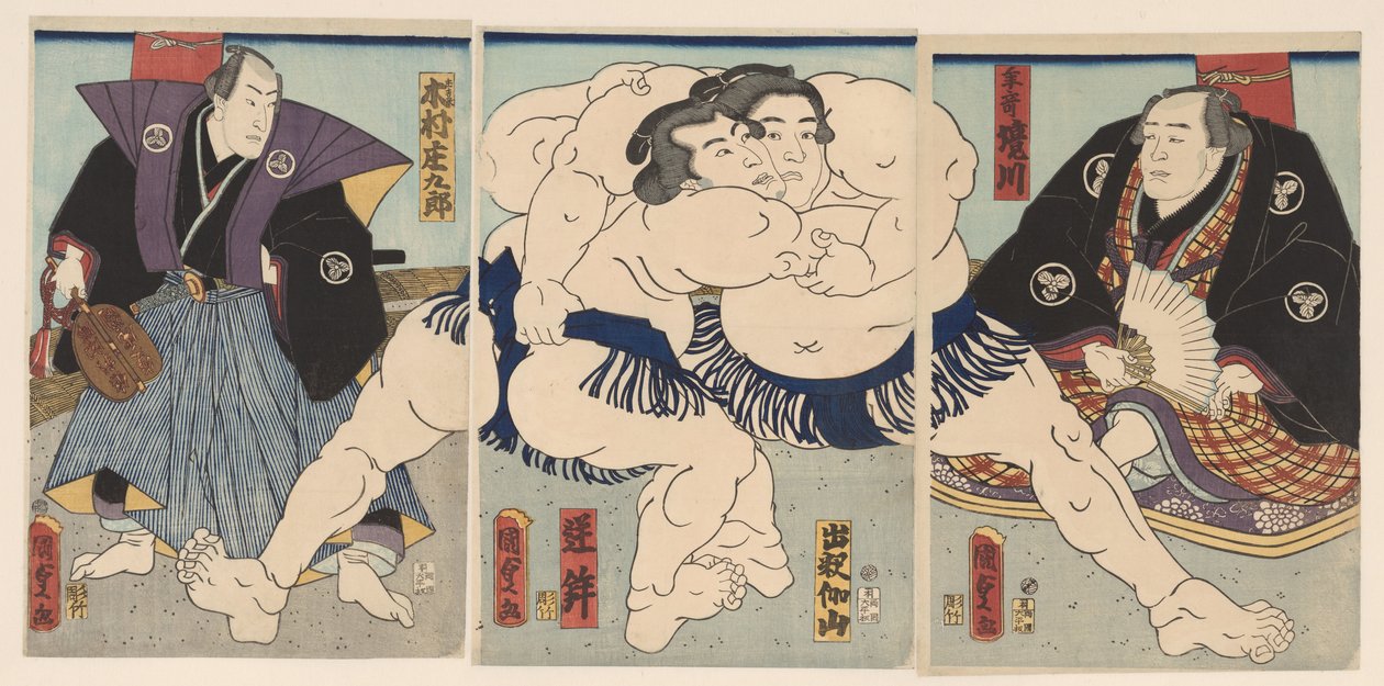 Incontro di sumo da Kunisada (II) , Utagawa