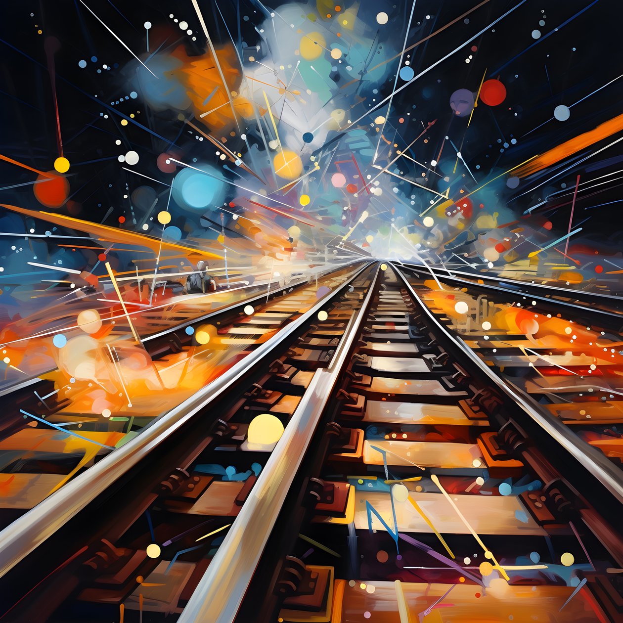 Un dipinto astratto pieno di fantasia, fotografia ferroviaria 2 da Kurt Heppke