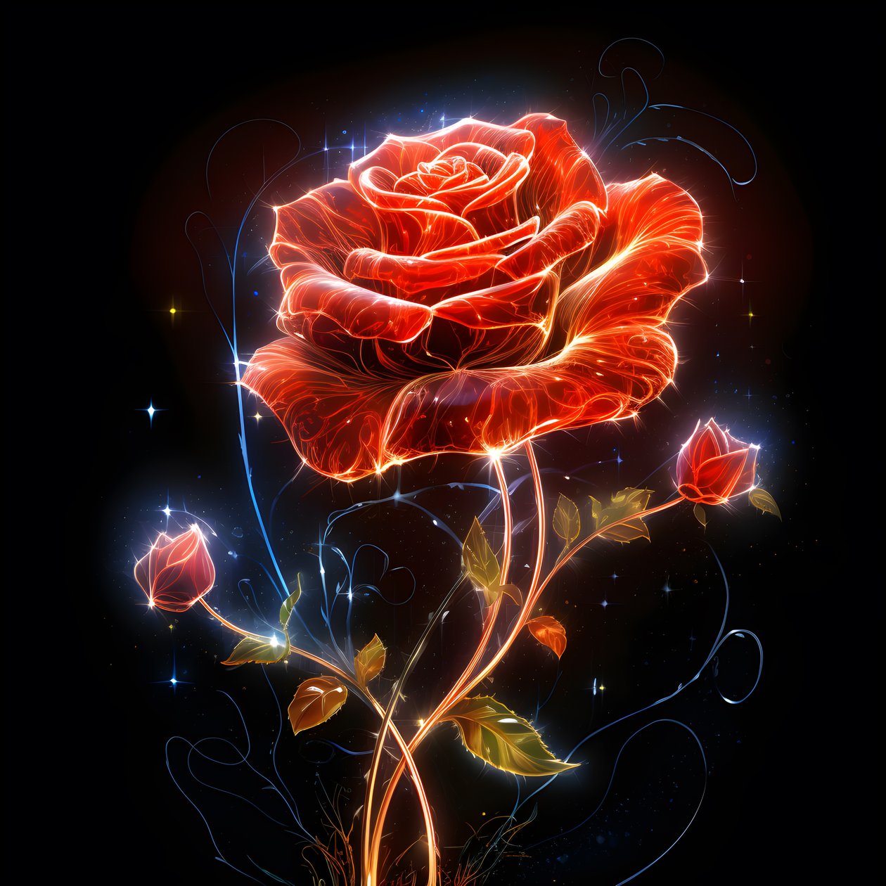 Schizzo di una rosa rossa in fiore, con un solo fiore e alcune linee dettagliate 4 da Kurt Heppke