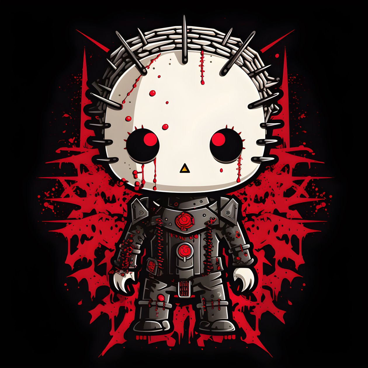 Hello Kitty come Pinhead design per maglietta 2 da Kurt Heppke