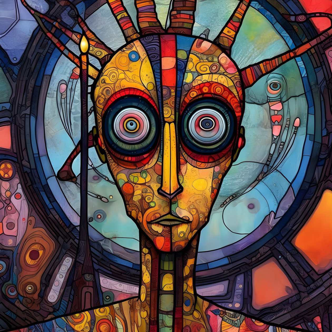 Carnevale Cajun Mutante della Palude Sci-Fi Droide, nello stile artistico di Tim Burton e Beksinski 4 da Kurt Heppke