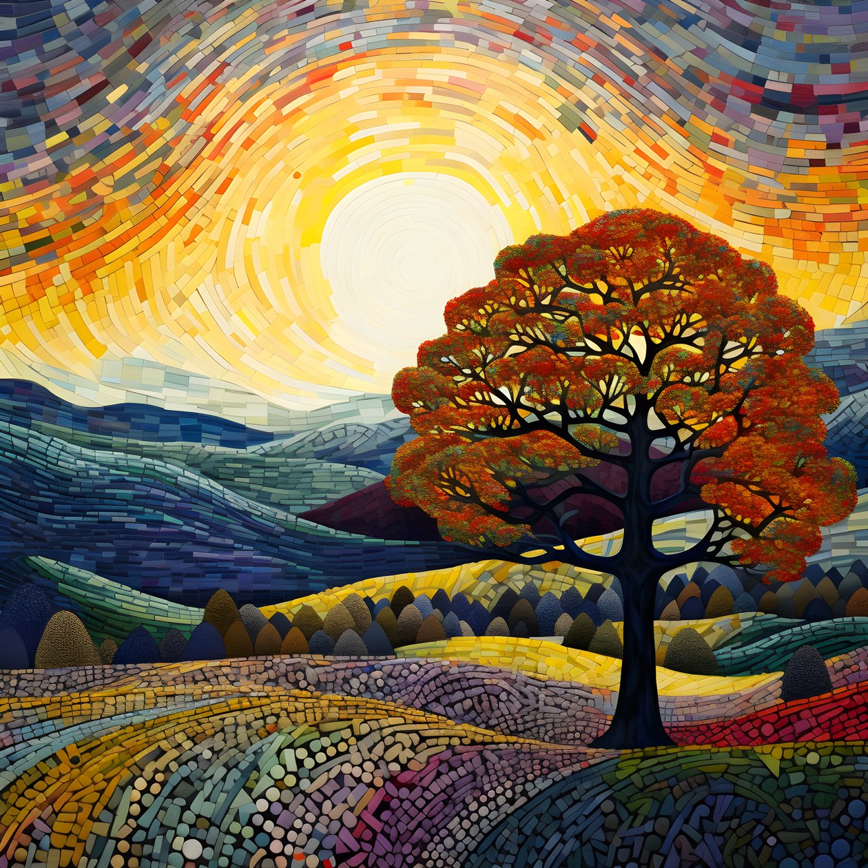paesaggio con alberi e colline 4 da Kurt Heppke