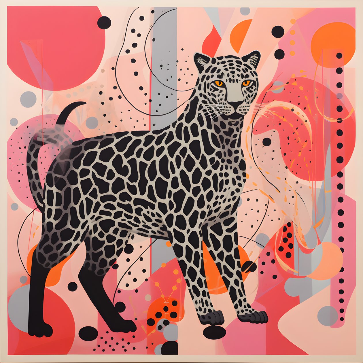 Leopardo con vortici e fiocchi 3 da Kurt Heppke