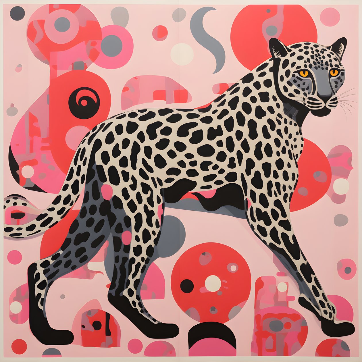 Leopardo con vortici e fiocchi 4 da Kurt Heppke