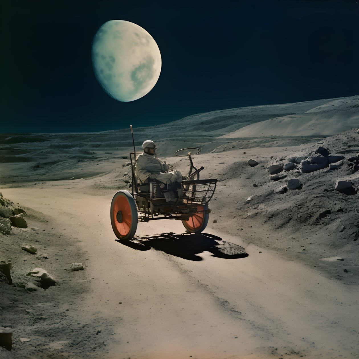 Scarabeo lunare, paesaggio lunare con crateri 2 da Kurt Heppke