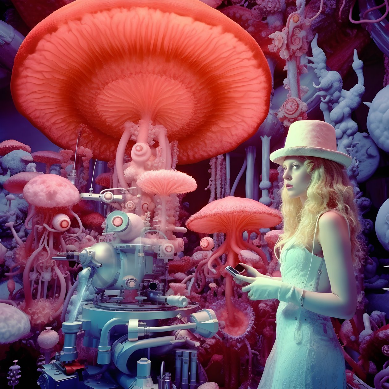 Immagine al microscopio elettronico a super risoluzione di donna nello stile artistico di David LaChapelle 4 da Kurt Heppke