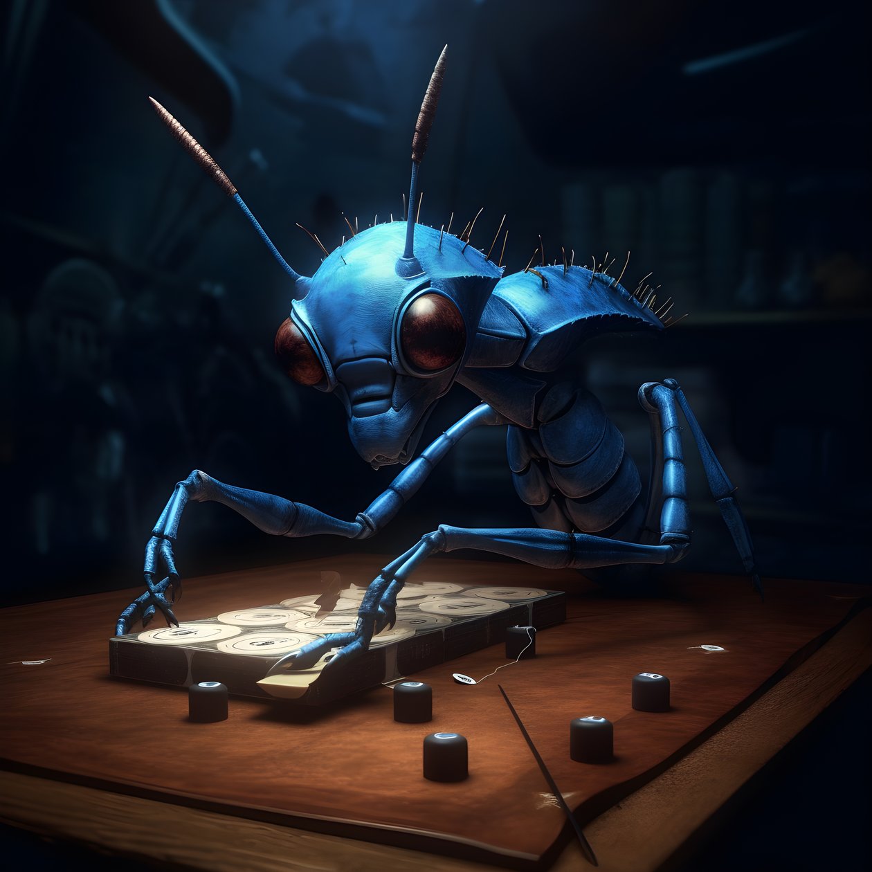 Formica antropomorfa con sopracciglia e occhi blu 2 da Kurt Heppke