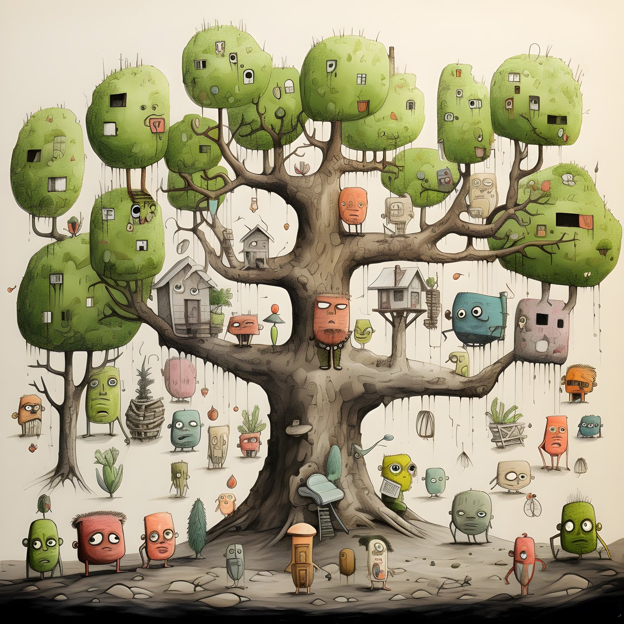 Illustrazione per bambini alberi 4 da Kurt Heppke