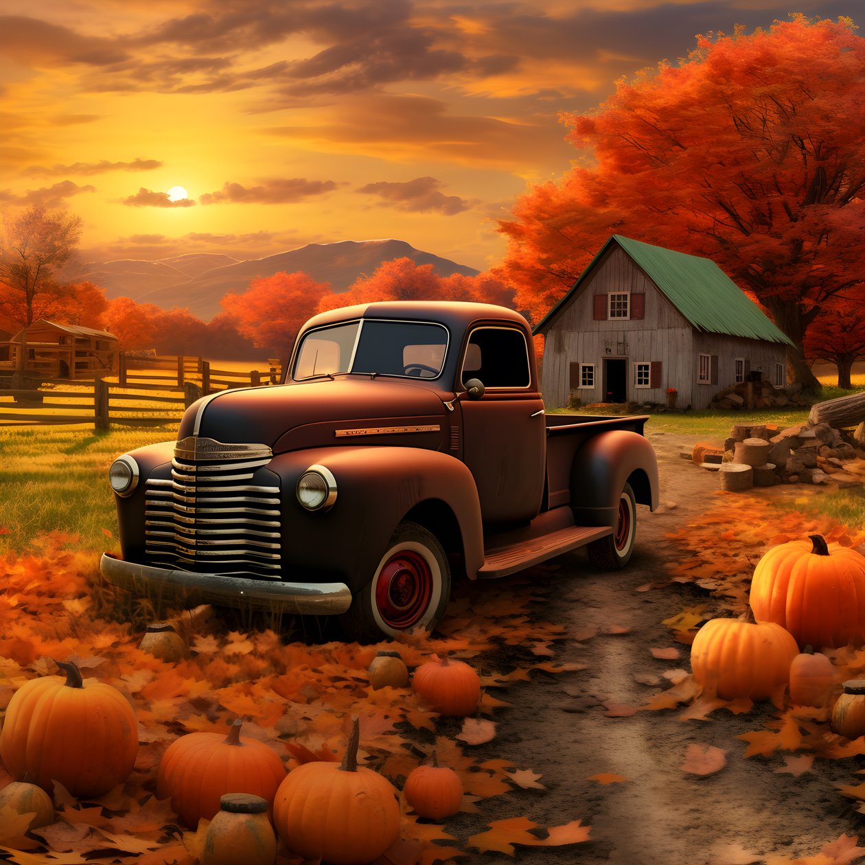 Un vecchio pickup in una serata autunnale al tramonto 3 da Kurt Heppke