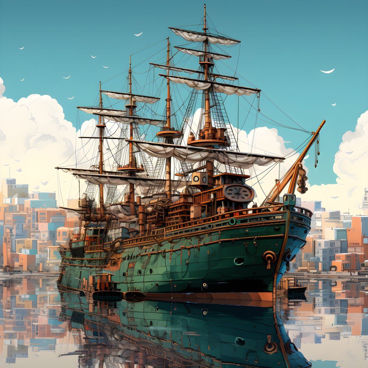 Una grande nave in acqua 1 da Kurt Heppke
