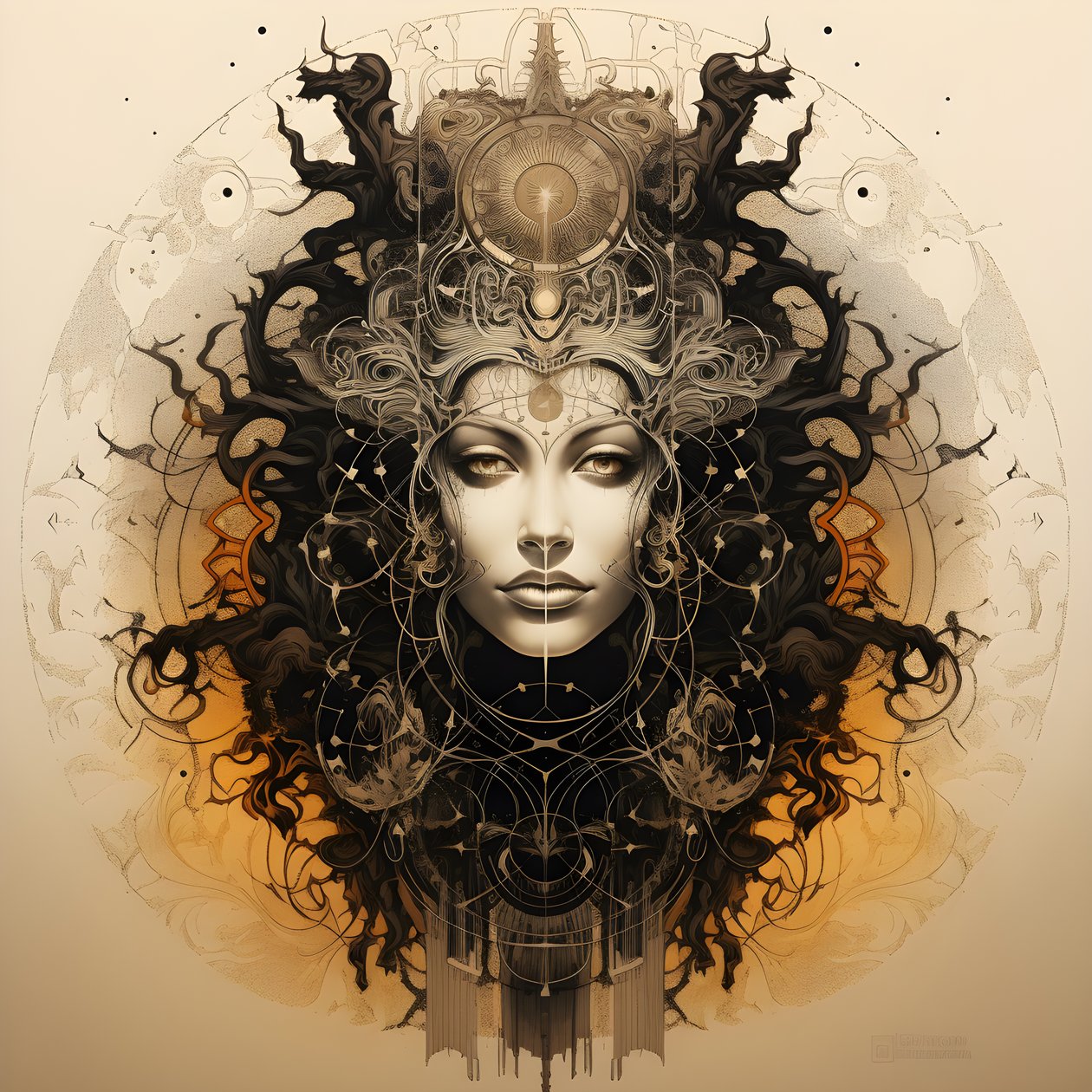 Leonardo da Vinci concetto schizzo album artwork radice di un albero che cresce dalla terra e si estende come Jack e il fagiolo magico nel cielo 3 da Kurt Heppke