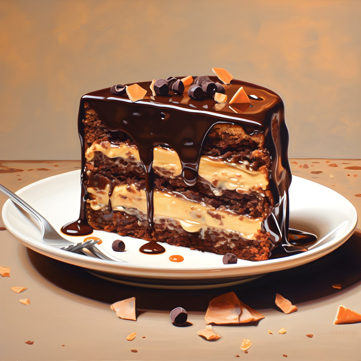 torta di cioccolato caramello rabarbaro 4 da Kurt Heppke
