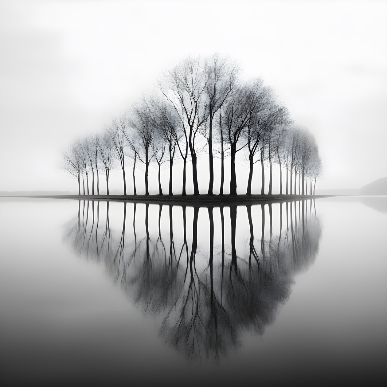 Foto in bianco e nero di alberi sull