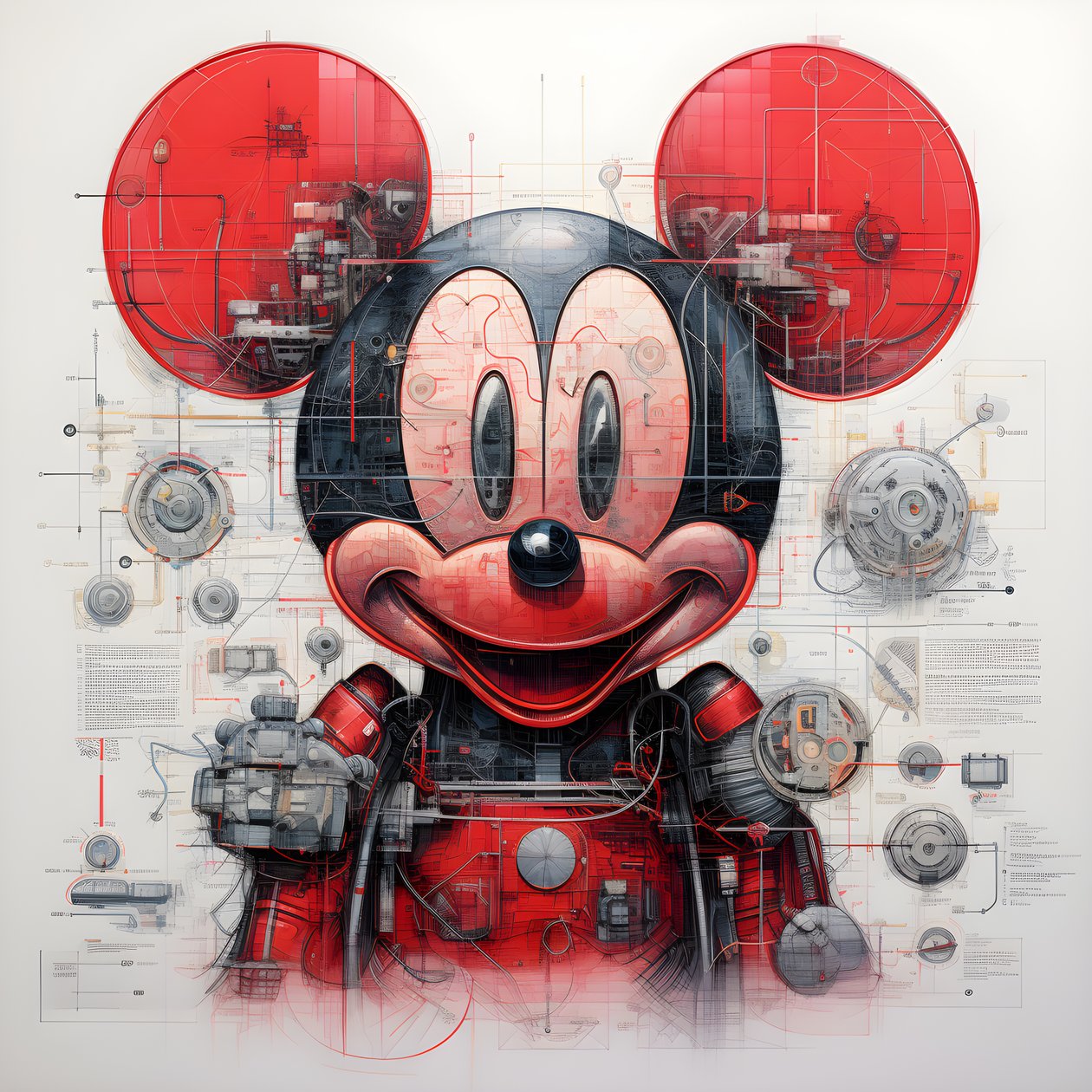 disegni tecnici di Cyberpunk Mickey Mouse 3 da Kurt Heppke