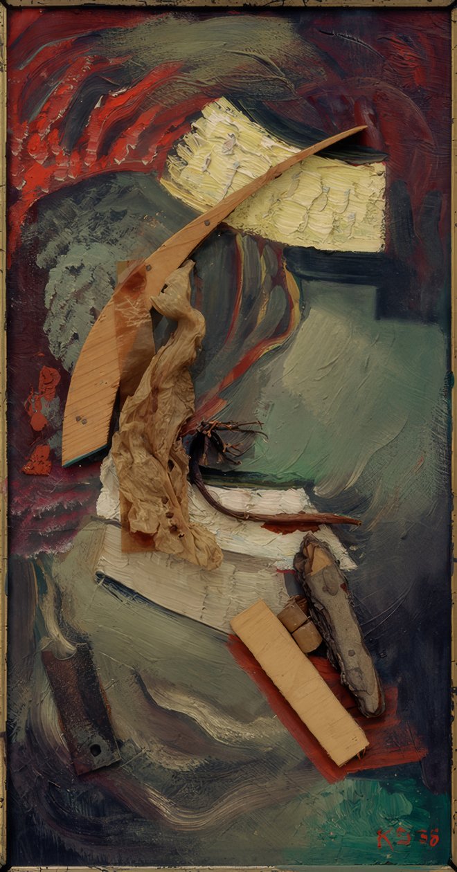 Merzbild con alghe da Kurt Schwitters