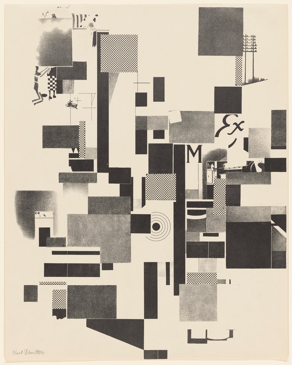 Senza titolo, n. 2 di 6 dal portfolio Merz 3. Kurt Schwitters 6 Lithos. Merz Mappe. Prima cartella dell