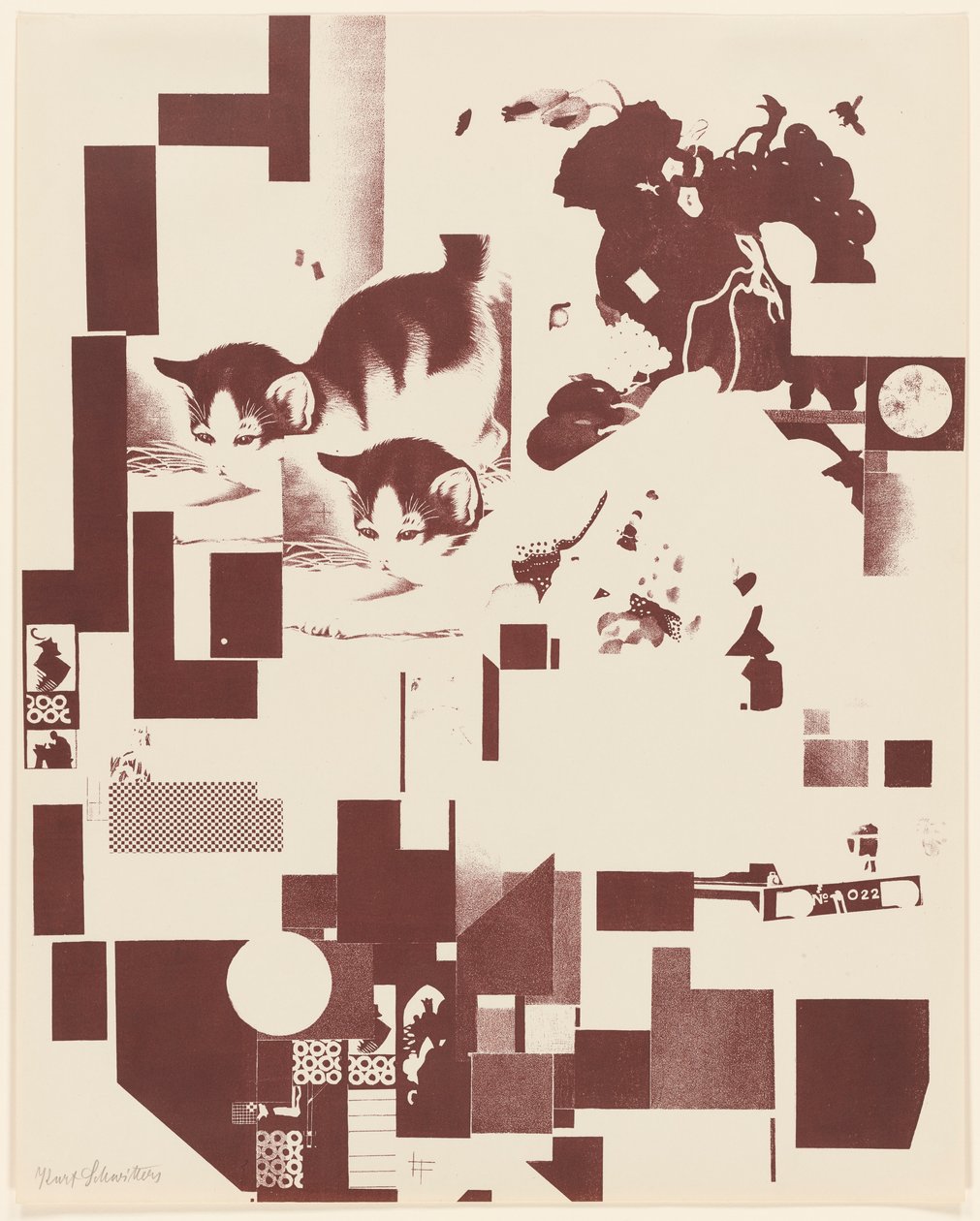 Senza titolo, n. 5 di 6 dal portfolio Merz 3. Kurt Schwitters 6 Litografie. Merz Mappe. Primo Portfolio del Merz Verlag da Kurt Schwitters