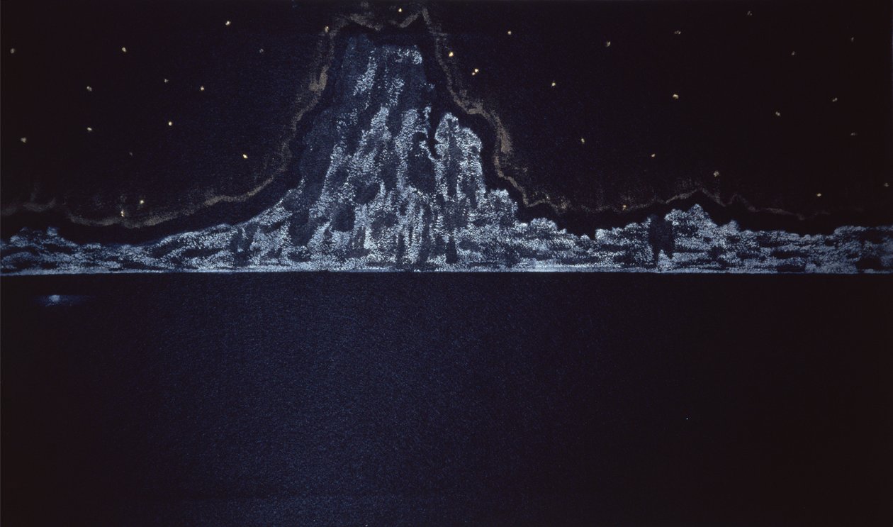 Eruzione di mezzanotte, 2004 (acquerello su carta) da Kurtis L. Miller