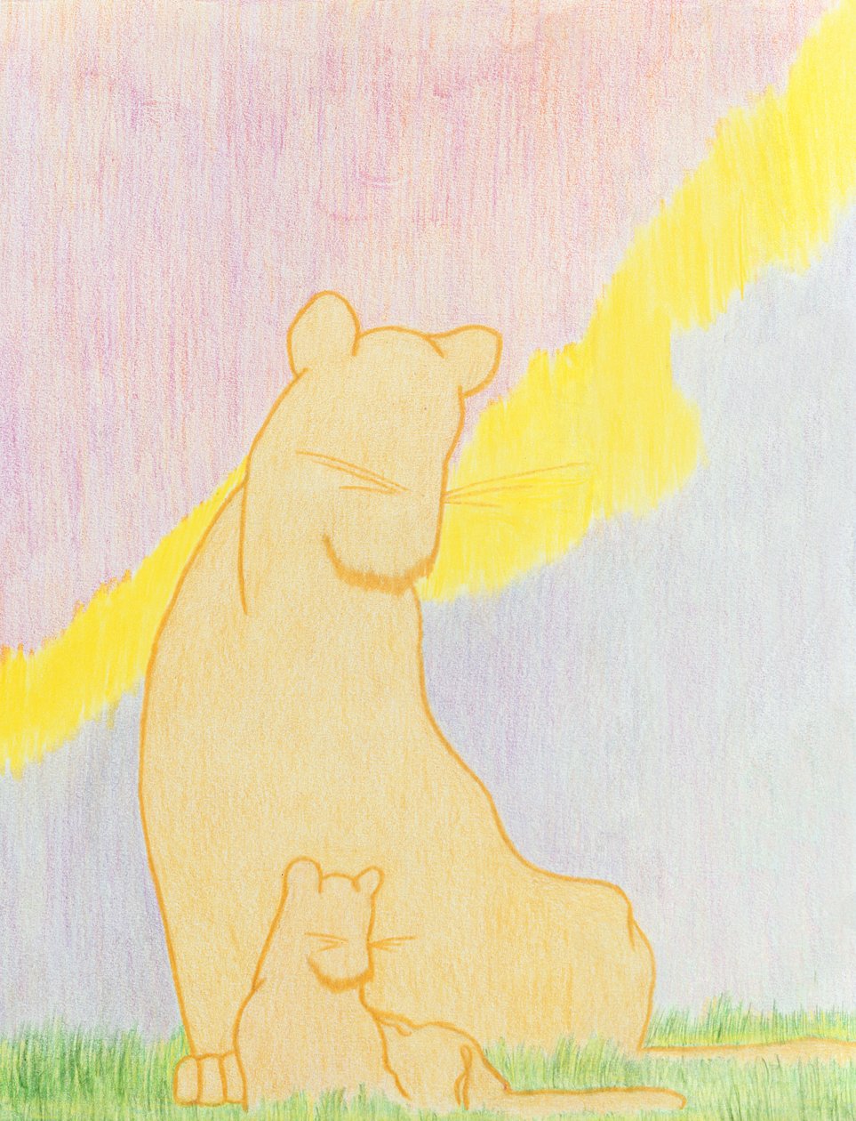 Two of a Kind, 2006 (matita colorata su carta) da Kurtis L. Miller