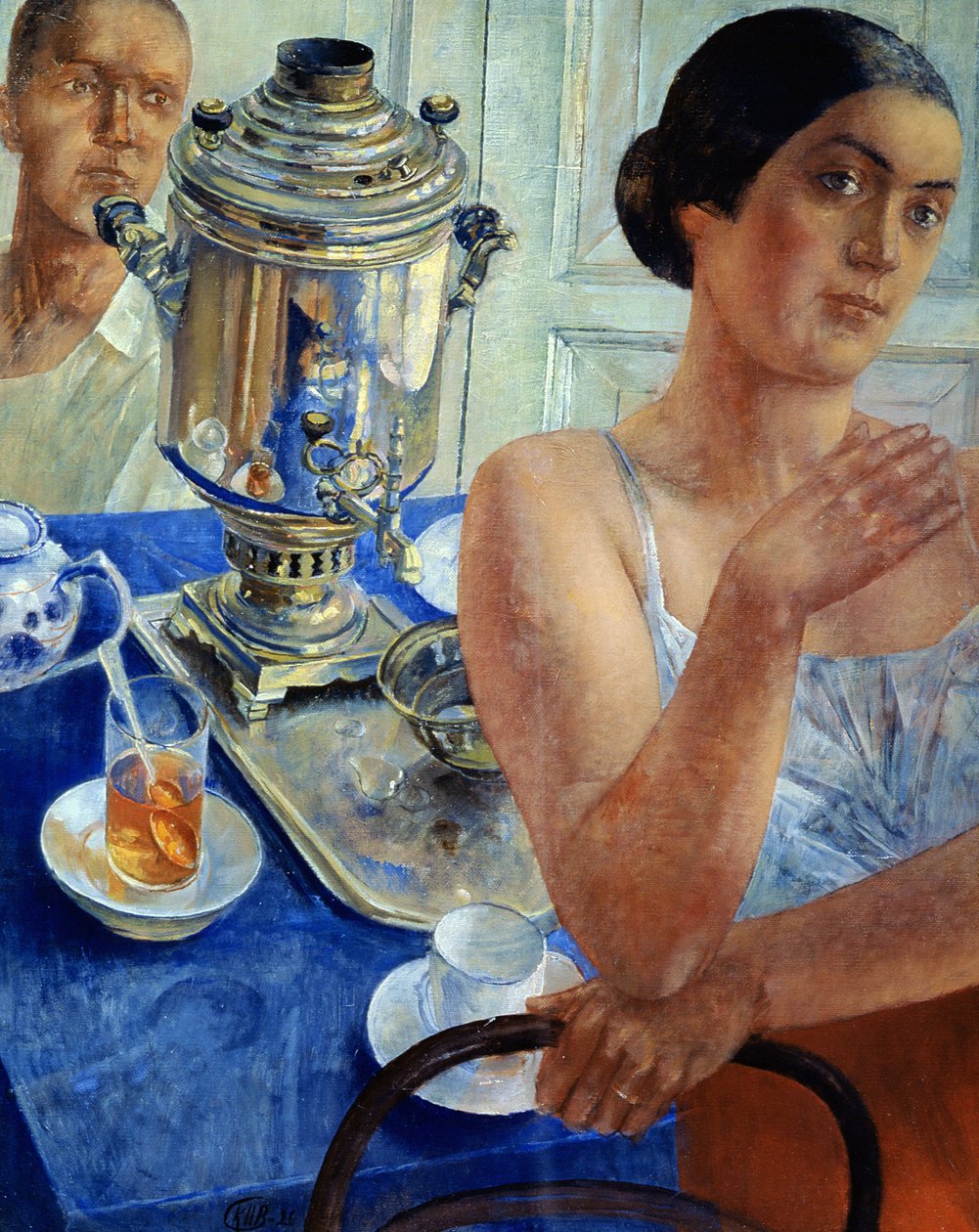 Al samovar, 1926 da Kuzma Sergeevich Petrov-Vodkin
