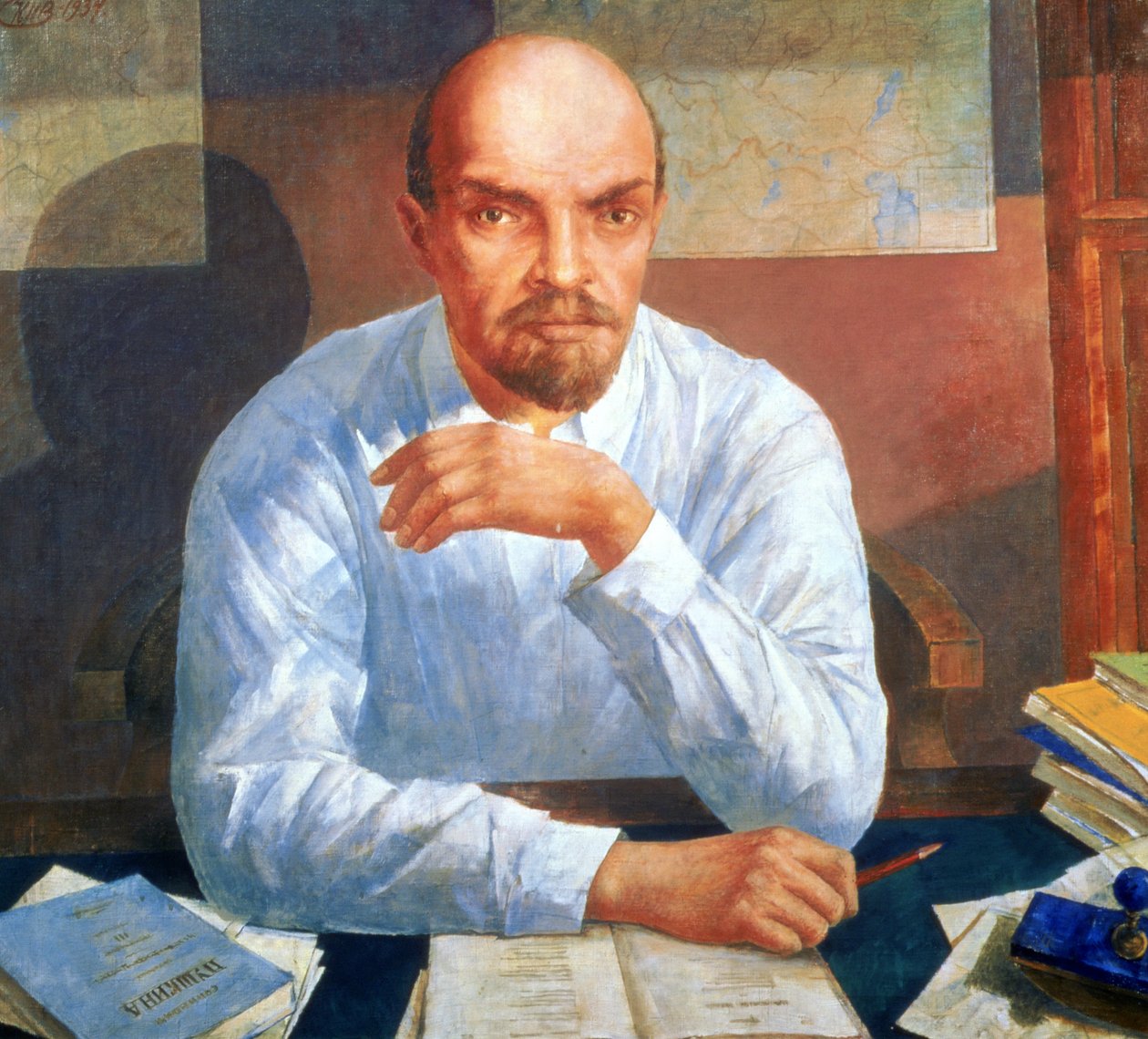 Ritratto di Vladimir Ilyich Lenin (1870-1924), 1934 da Kuzma Sergeevich Petrov Vodkin