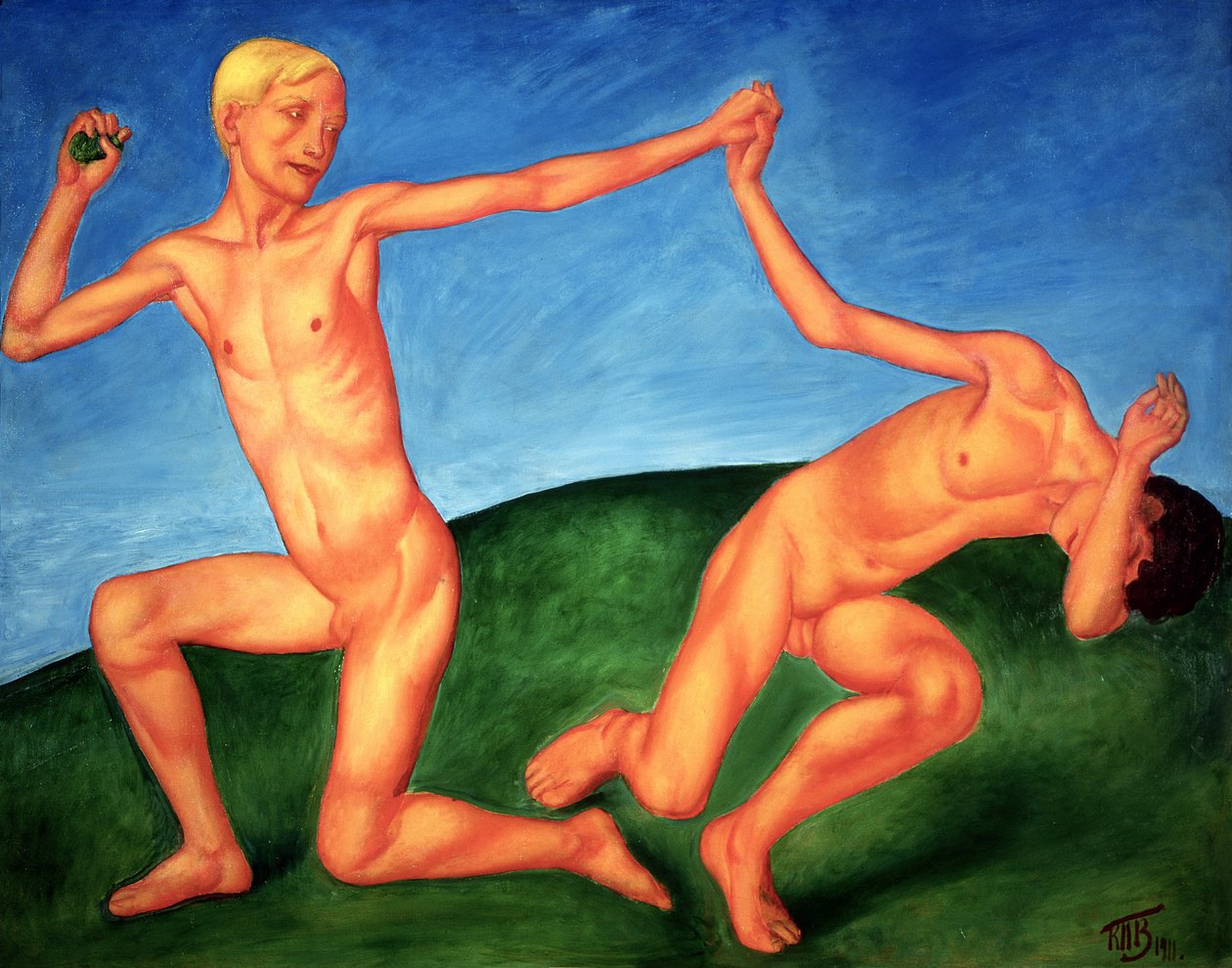 I ragazzi che giocano, 1911 da Kuzma Sergeevich Petrov Vodkin