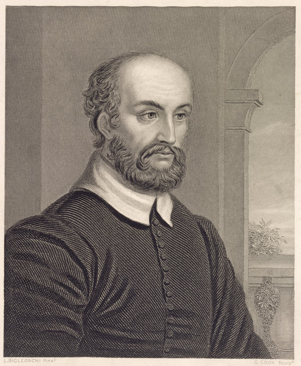 Andrea Palladio (1508-80), inciso da G. Cook da L. Bigleoschi