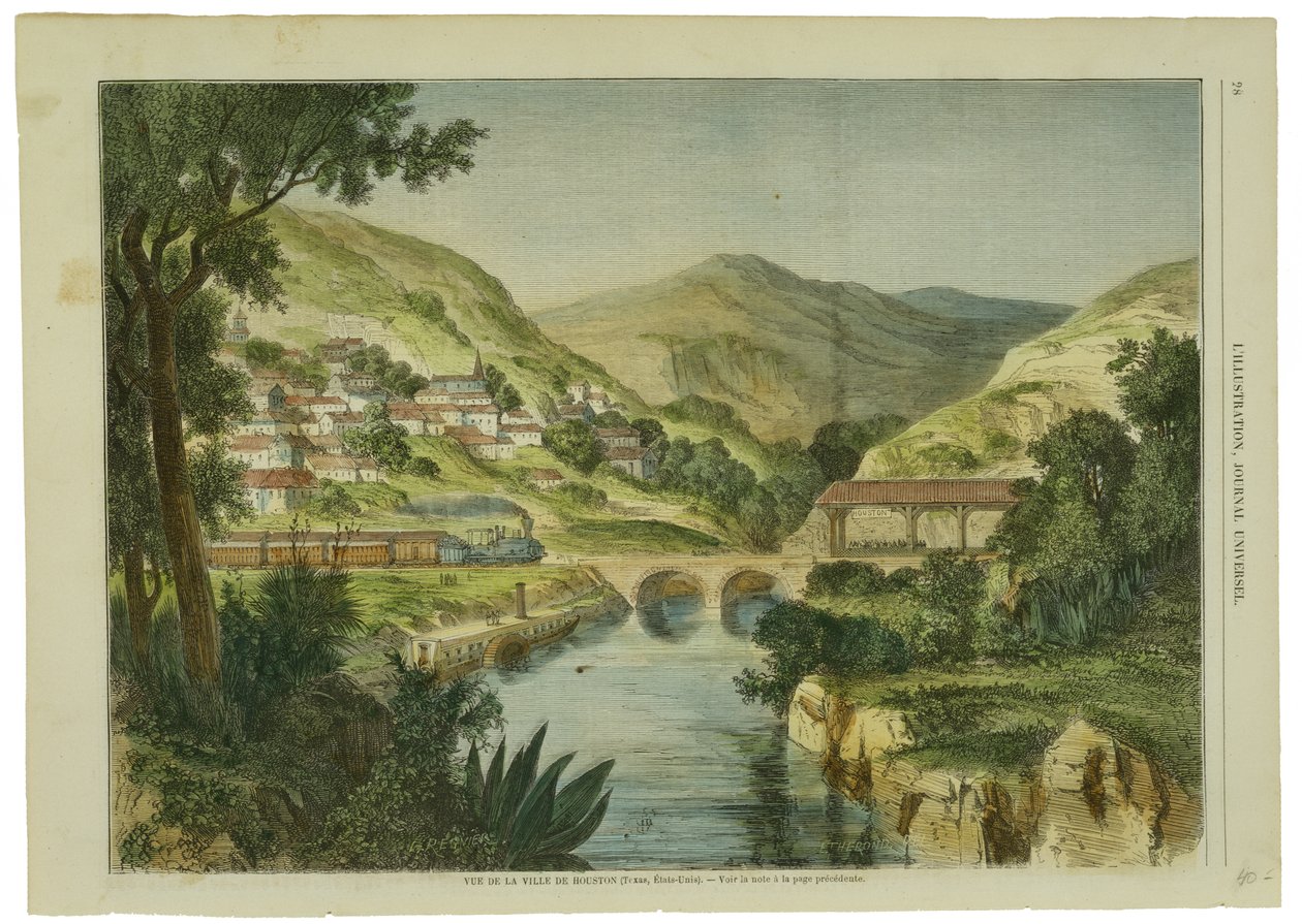 Veduta della Città di Houston, c. 1855-1865 da L. after Regnier